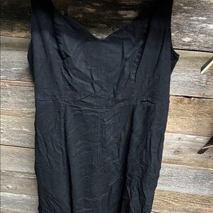 Old Navy Classic Black linen blend Midi Dress